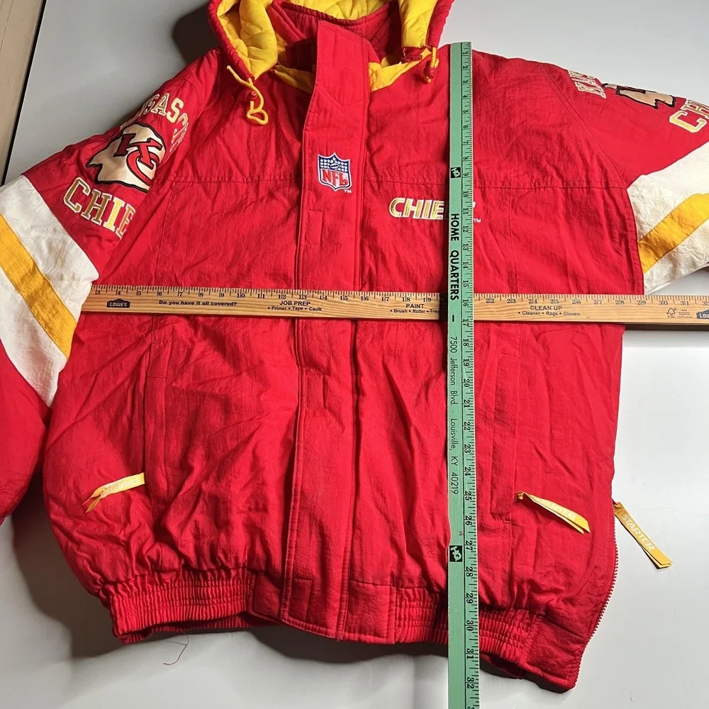 Vintage Kansas City Chiefs Starter NFL Pro Line Puffer Jacket Red Mens XL Hooded